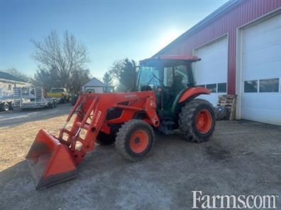 Kubota M6040 ⬇️ 4x4, LA1153 loader, skid steer bucket, dual remotes, PTO, 3 point hitch, 60 HP, hydraulic shuttle & much more, listed by Wayne Flewelling. 🔗farms.com/used-farm-equi… #OntAg #FarmEquipment #Kubota #AgTwitter #Tractor #AgEquipment #Tractors #KubotaTractor