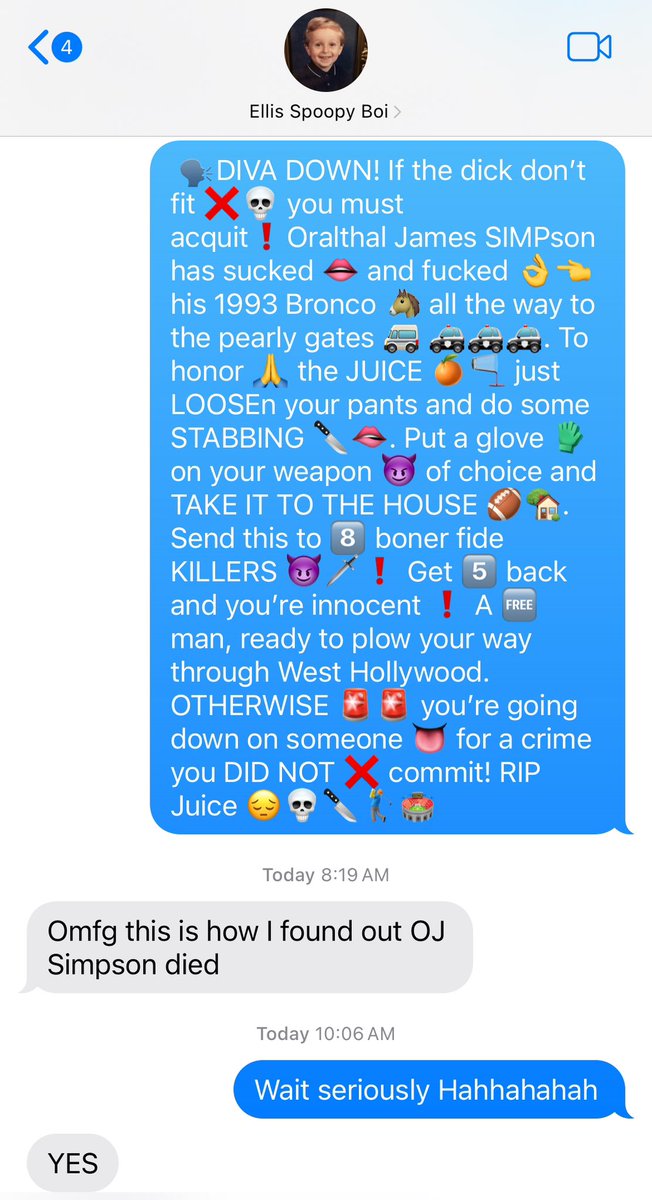 my friend learned of OJ’s passing through me sending a copy pasta