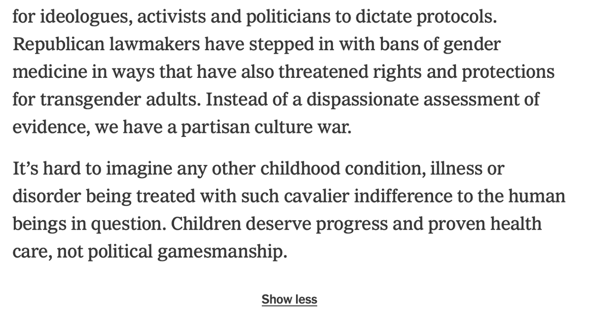 Pamela Paul weighed in on the Cass Review for @NYTimes. She writes: Europe Is Making Progress on Gender Medicine. The U.S. Should Catch Up. Yesterday marked the release of the long-awaited Cass Report, a four-year review of the National Health Service’s gender medicine program…