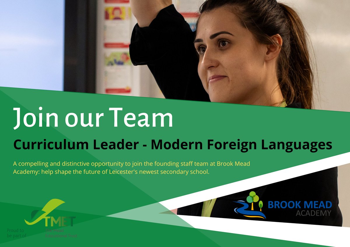 We have an exciting and unique opportunity at Brook Mead Academy for those who wish to join our growing team. Apply now: tinyurl.com/2jusm3nv #BuildingBetterFutures