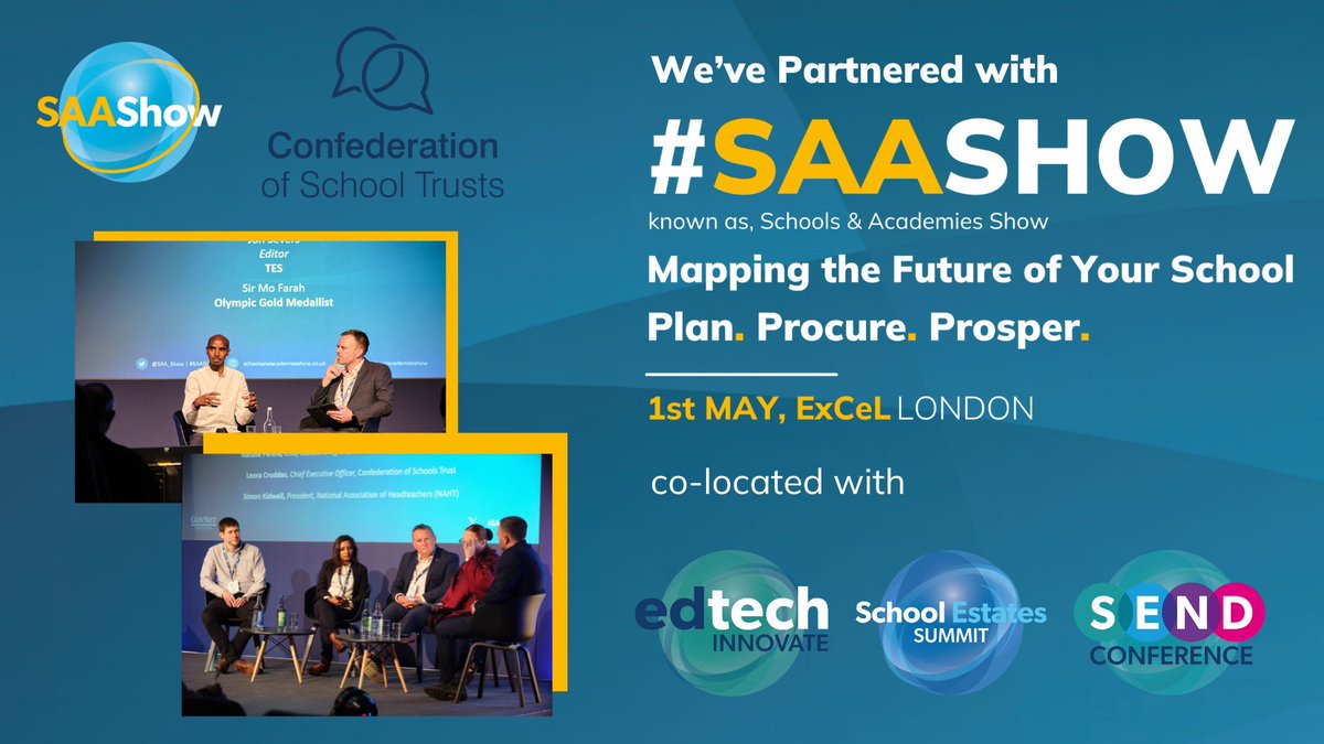 Have you got your free ticket to the Schools and Academies Show at Excel London on Wednesday 1 May? Whether you're thinking of joining or you're an existing trust member, come and say hello to the CST team. Register here: zurl.co/9cq9 #SAAShow @SAA_Show