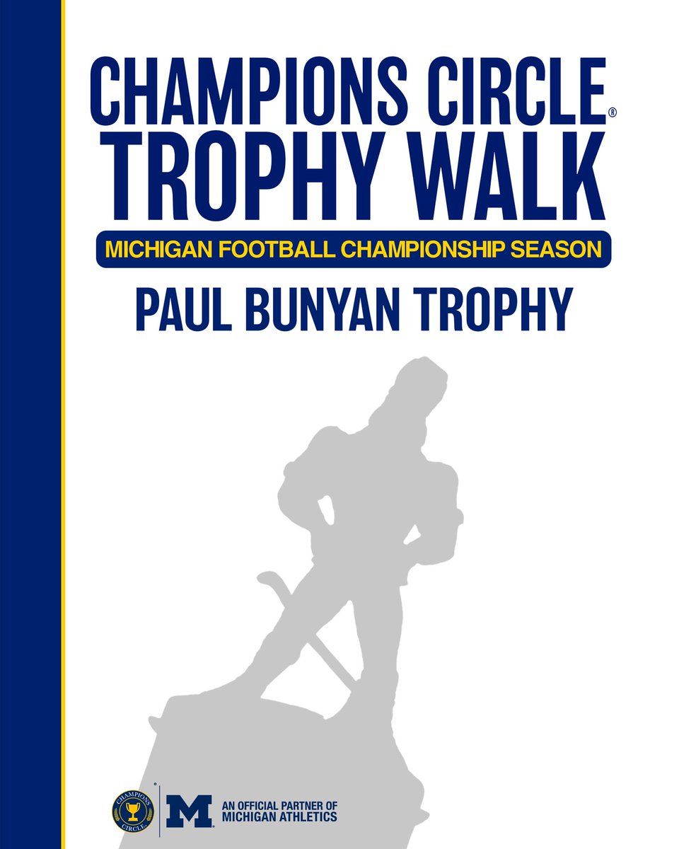 Introducing the Paul Bunyan Trophy🪓 The prize of the iconic in-state rivalry between Michigan & Michigan State was captured on October 21st with a dominant 49-0 victory in East Lansing. Learn more about the April 20th Trophy Walk here: championscircleuofm.com/spring-game