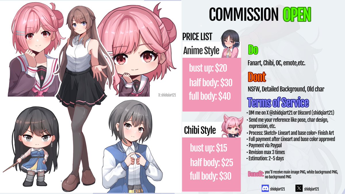 (RE-X ARE HIGHLY APPRECIATED) Commission OPEN for Anime and Chibi style. For more sample you can check my profile. Let's make your vision come true✨ #commissionsopen