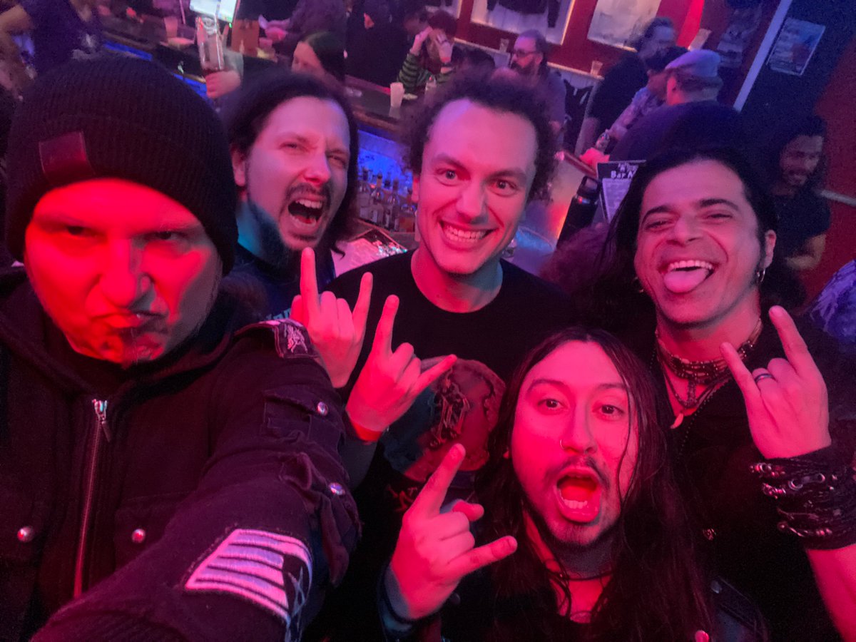 Good time seeing friends in Immortal Guardian last night in NJ @DingbatzNJ / R-L: Carlos Zema (Metal vox god), amazing Gabriel Guardian and in the middle, 2 of my guitar students Alex and Tony. Keep Defending! #immortalguardian | on tour supporting @firewindmusic