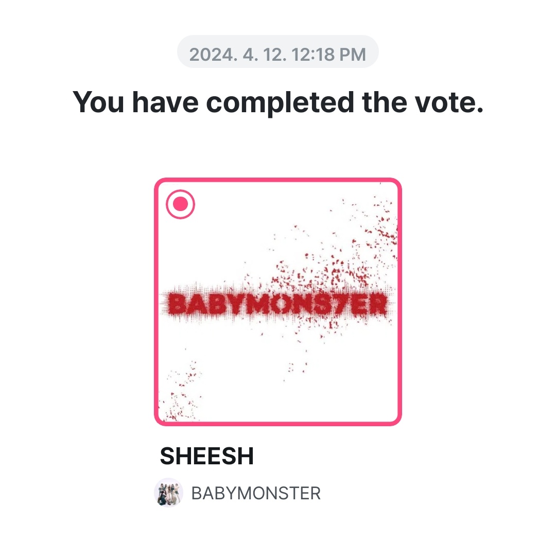 🚨 Está aberta a pré-votação do M countdown no Aplicativo MNET PLUS. Vote em 'SHEESH' do #BABYMONSTER! – Permitido votar apenas 1 vez por dia por dispositivo. 🔗mnetplus.world/community/vote…