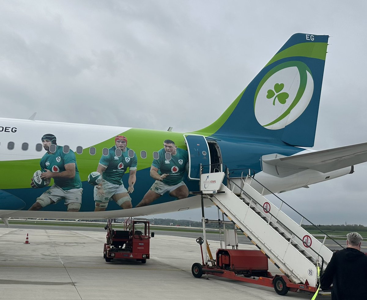 Otw to Dublin ! Already in the match atmosphere from the tarmac. It promises for tomorrow!  <a href="/leinsterrugby/">Leinster Rugby</a> vs <a href="/staderochelais/">Stade Rochelais</a>