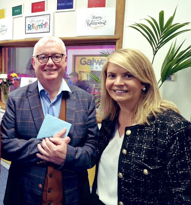 Lovely to join Keith Finnegan @Galwaybayfm on the day of his retirement 🎙️ Galway has woken up to Keith’s dulcet tones for 34yrs, so he will be greatly missed No doubt, it‘s not the last we've heard of him 👏 Best wishes & continued success in all that you do, Keith!