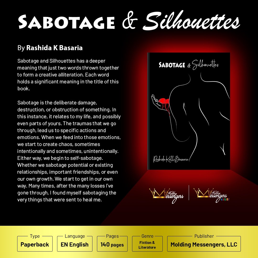 Great poetry makes you feel! Be ready to feel every emotion while reading ‘Sabotage & Silhouettes’ order your copy today! 

#poetry #bookofprosperity #spokenword #Moldingmessengers