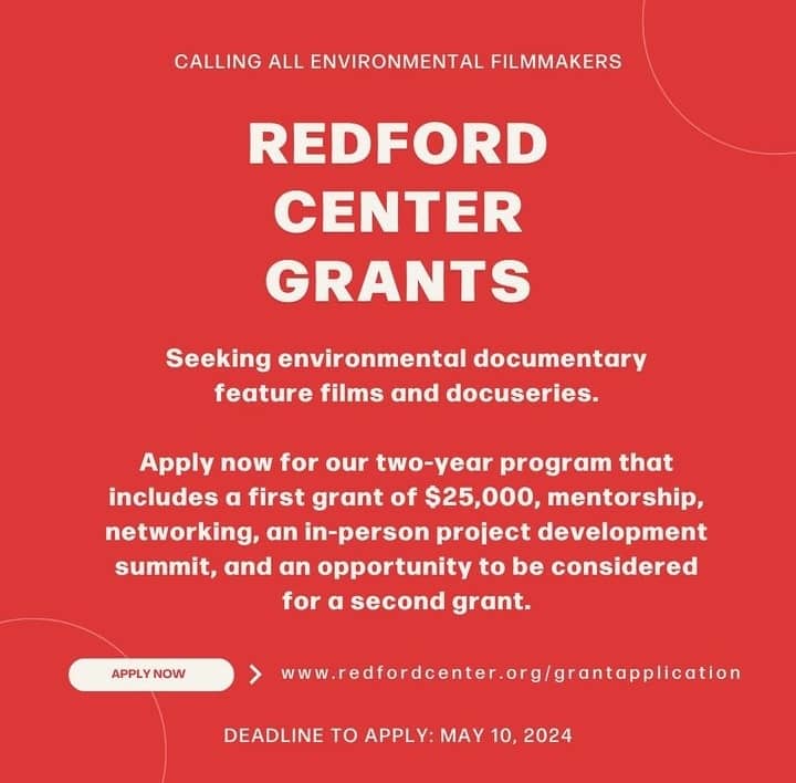 🌍 Lights, camera, action! Calling all environmental filmmakers! 🎬 The Redford Center's 2024 Grants Program Open Call is NOW LIVE! Secure $25k funding for your environmental film. Apply by May 10th at redfordcenter.org/grantapplicati…. Reach out to @theredfordcenter for more info.