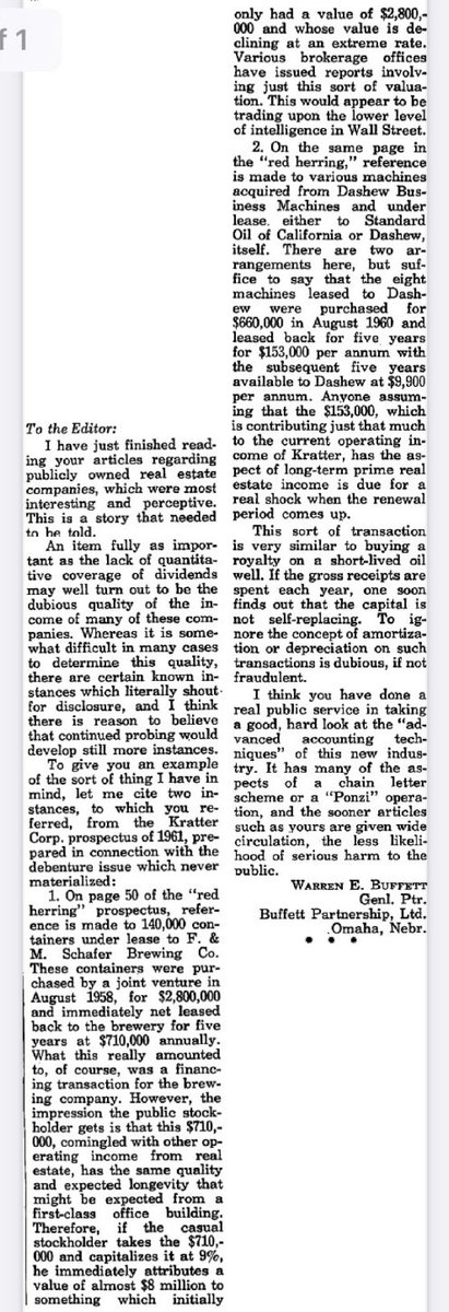 I’m pretty sure you haven’t seen this. 

Warren Buffett’s letter to a Barron’s editor in 1962