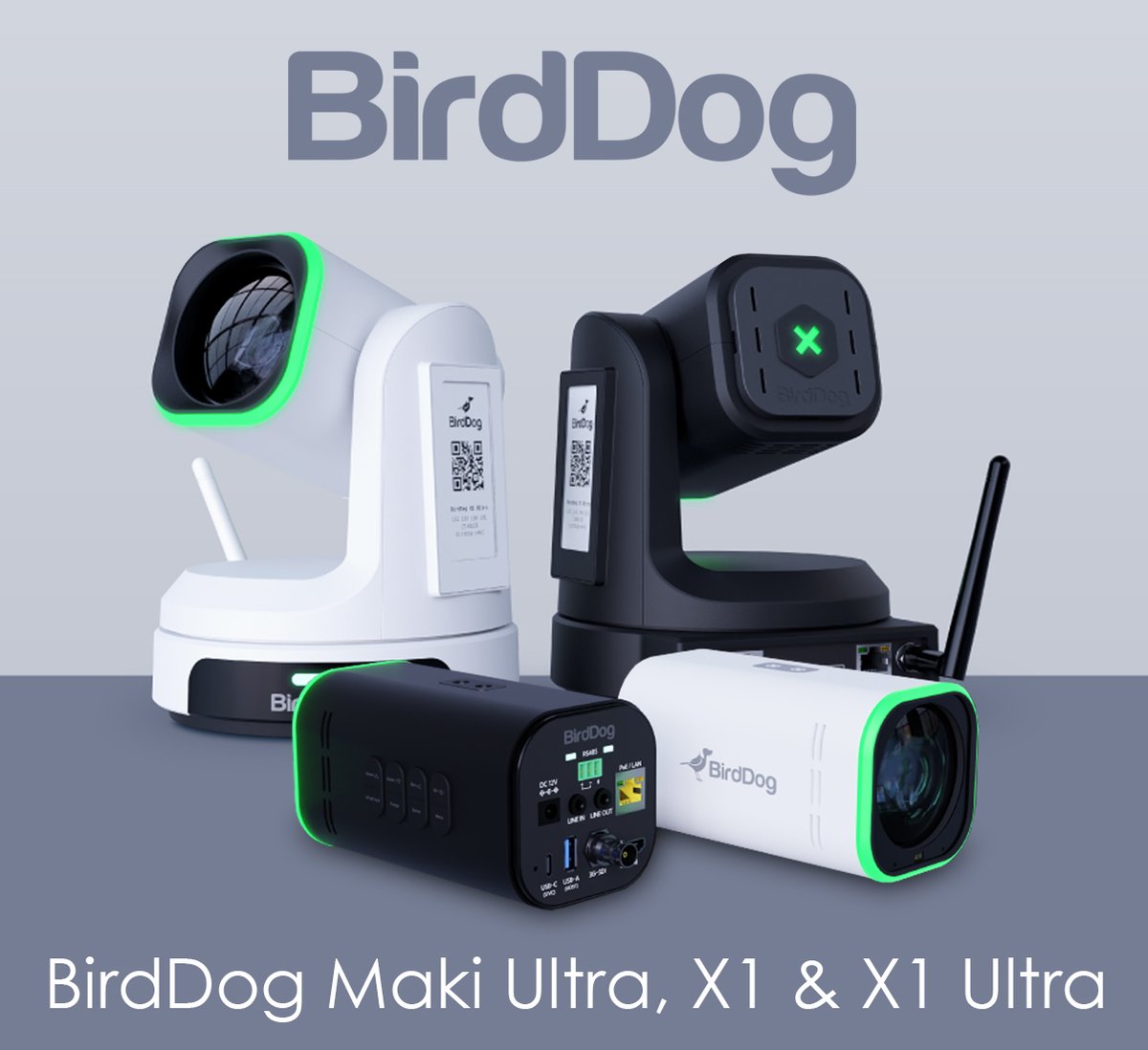 Introducing the new Birddog MAKI Ultra, XI and X1 Ultra! The MAKI Ultra: a box camera powerhouse with lightning-fast autofocus and 4K60 capabilities. The X1 and X1 Ultra: the world’s first PTZ cameras featuring an NDI® | HX* Decoder. Find out more👇 bit.ly/3JcU3vM