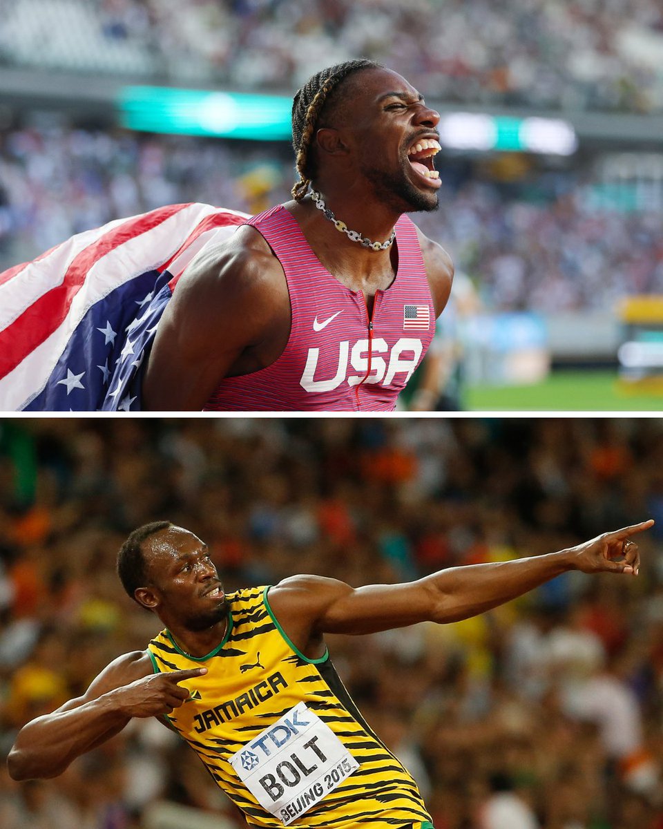 Noah Lyles 🥇🥇 Usain Bolt Last year, Laureus World Sportsman of the Year Nominee @LylesNoah was the first man to complete the 100-200 sprint double at the World Athletics Championships since four-time Laureus Award winner @usainbolt. #Laureus24