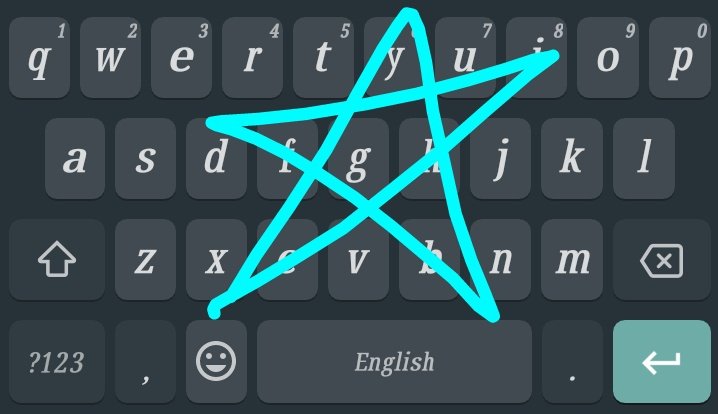 Draw a star on your keyboard and see what word comes up 👇🏻

Mine: Cumbria 😂
