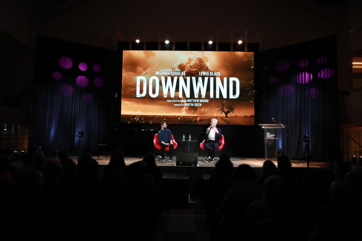 WestportLibrary's tweet image. Many thanks to @MatthewModine &amp;amp; @AdamRackoff for braving the rain to screen their remarkable film, @DownwindDoc, at the Library last night. It was an incredible, powerful evening!

#WestportLibrary #Downwind