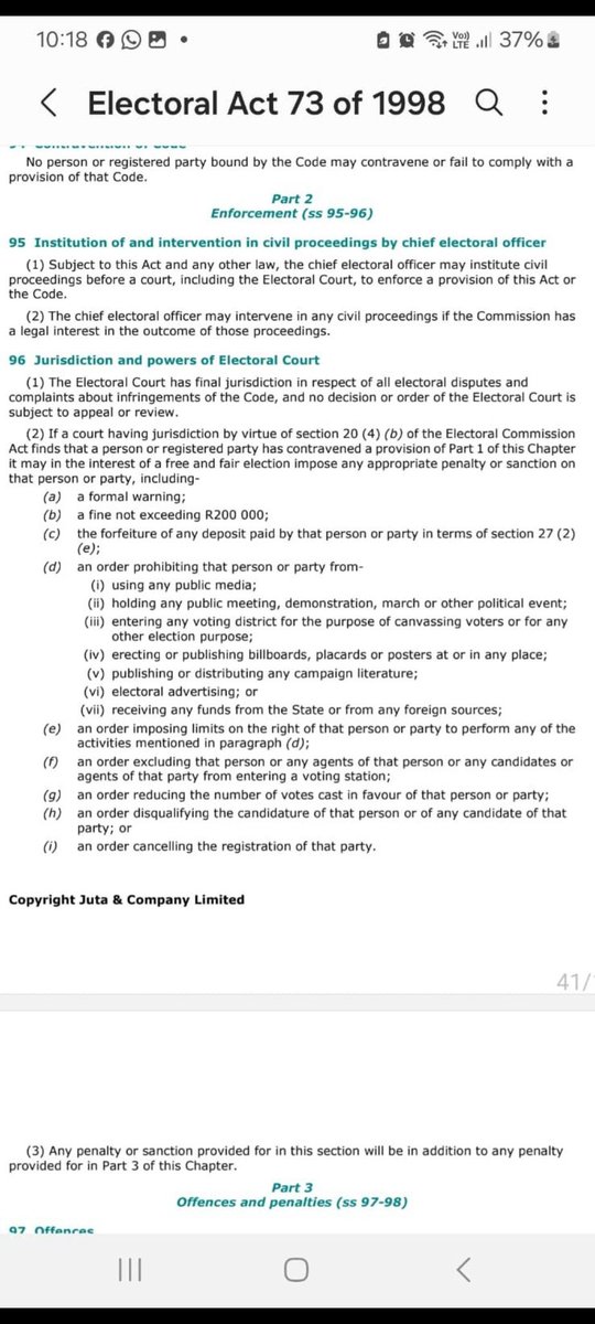 @bongzmessi @IECSouthAfrica S(96) clarifies the confused IEC (ANC) about the matter. It’s final and cannot be appealed. Part 1 clears states that.