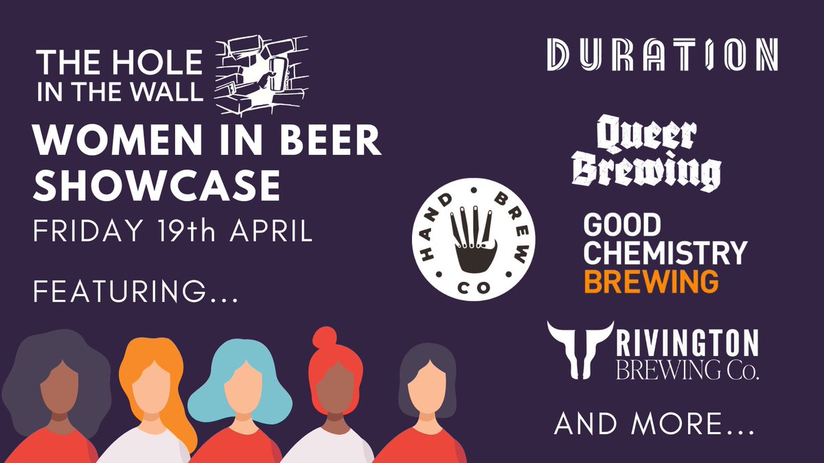 The Hole In The Wall (@hitwbtn) on Twitter photo 🚨🚨SAVE THE DATE 🚨🚨
Join us NEXT FRIDAY to celebrate the incredible women and breweries working hard to increase diversity in beer!
Come raise a glass to the game changers! 🍻👩🚀
<a href="/HandBrewCo/">Hand Brew Co</a> <a href="/QueerBrewing/">Queer Brewing</a> <a href="/GoodChemBrew/">Good Chemistry Brewing</a> <a href="/DurationBeer/">Duration Brewing | Norfolk, UK</a> <a href="/rivingtonbrewco/">Rivington Brewing Co</a> 🚨🚨SAVE THE DATE 🚨🚨
Join us NEXT FRIDAY to celebrate the incredible women and breweries working hard to increase diversity in beer!
Come raise a glass to the game changers! 🍻👩🚀
<a href="/HandBrewCo/">Hand Brew Co</a> <a href="/QueerBrewing/">Queer Brewing</a> <a href="/GoodChemBrew/">Good Chemistry Brewing</a> <a href="/DurationBeer/">Duration Brewing | Norfolk, UK</a> <a href="/rivingtonbrewco/">Rivington Brewing Co</a>