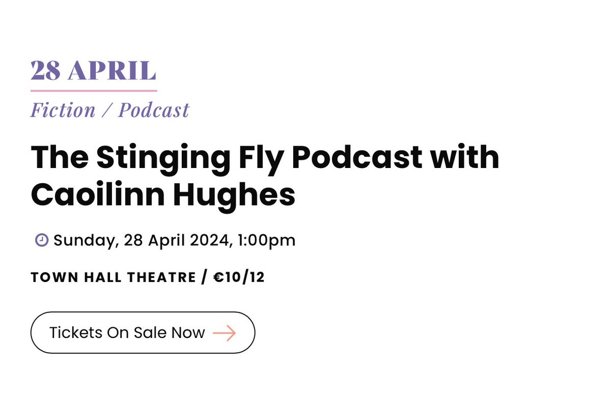 We're delighted to be bringing The Stinging Fly Podcast to @CuirtFestival for its first ever live show! Caoilinn Hughes will join host Nicole Flattery to discuss her new novel The Alternatives and all things writing. cuirt.ie/whats-on/the-s…