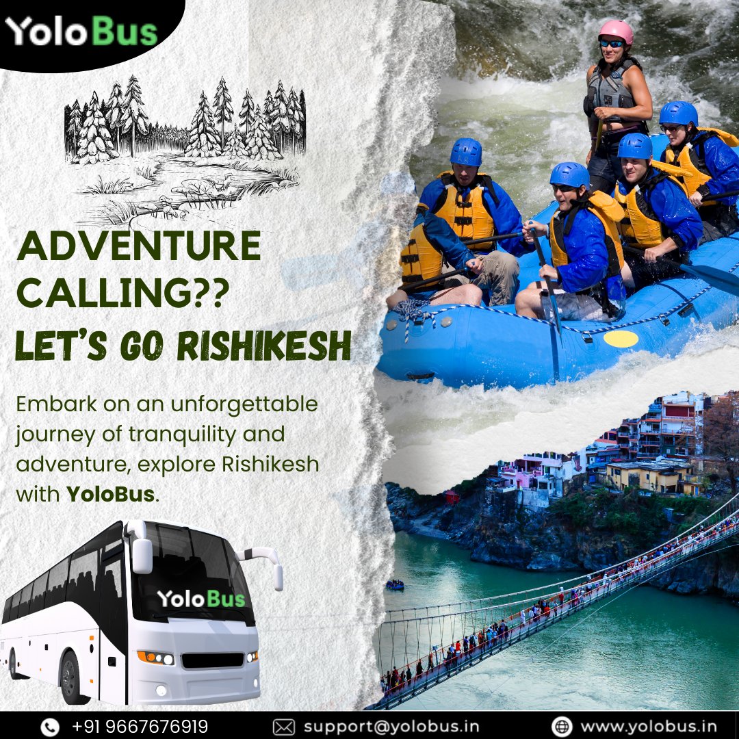 Dive into adventure this weekend! 🚣‍♂️ Discover the thrill of river rafting and more adrenaline-pumping activities in Rishikesh. Don't miss out on the excitement!

Link in BIO.
.
#YoloBusIndia #travel #Adventure #Rishikesh #rishikeshdiaries #weekend #weekendvibe #bustravel