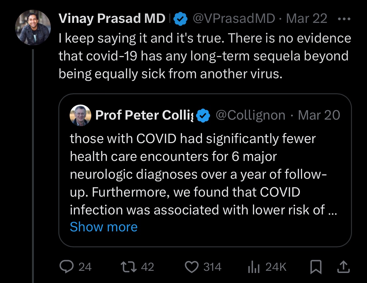 Weirdly enough, Vinay Prasad of @UCSFhospitals @ucsfmedicine openly attacks his fellow colleagues at @UCSF of producing fraudulent work. Yet Dean @talmadgeking says nothing.
