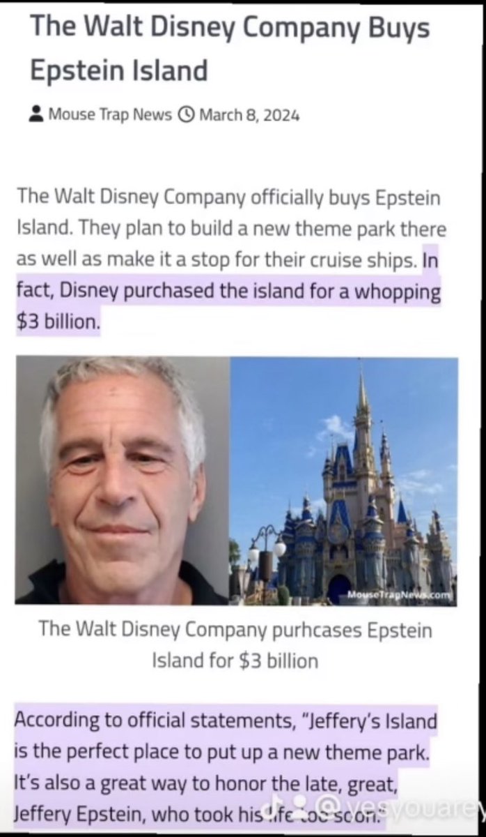 Disney purchased Epstein Island? In this crazy, world that makes perfect sense. 🚨677🚨 @PAYthe_PIPER @emma6USA @Tweeklives @ArnotbUp @StevenLegacy411 🩷🌷🩷 @bdonesem @HPY2KW @MimiE0417 @rosejam181920 @CreasonJana 🩷🌷🩷 @girlnamed_Seth @Queeny1946 @RobynLove171…