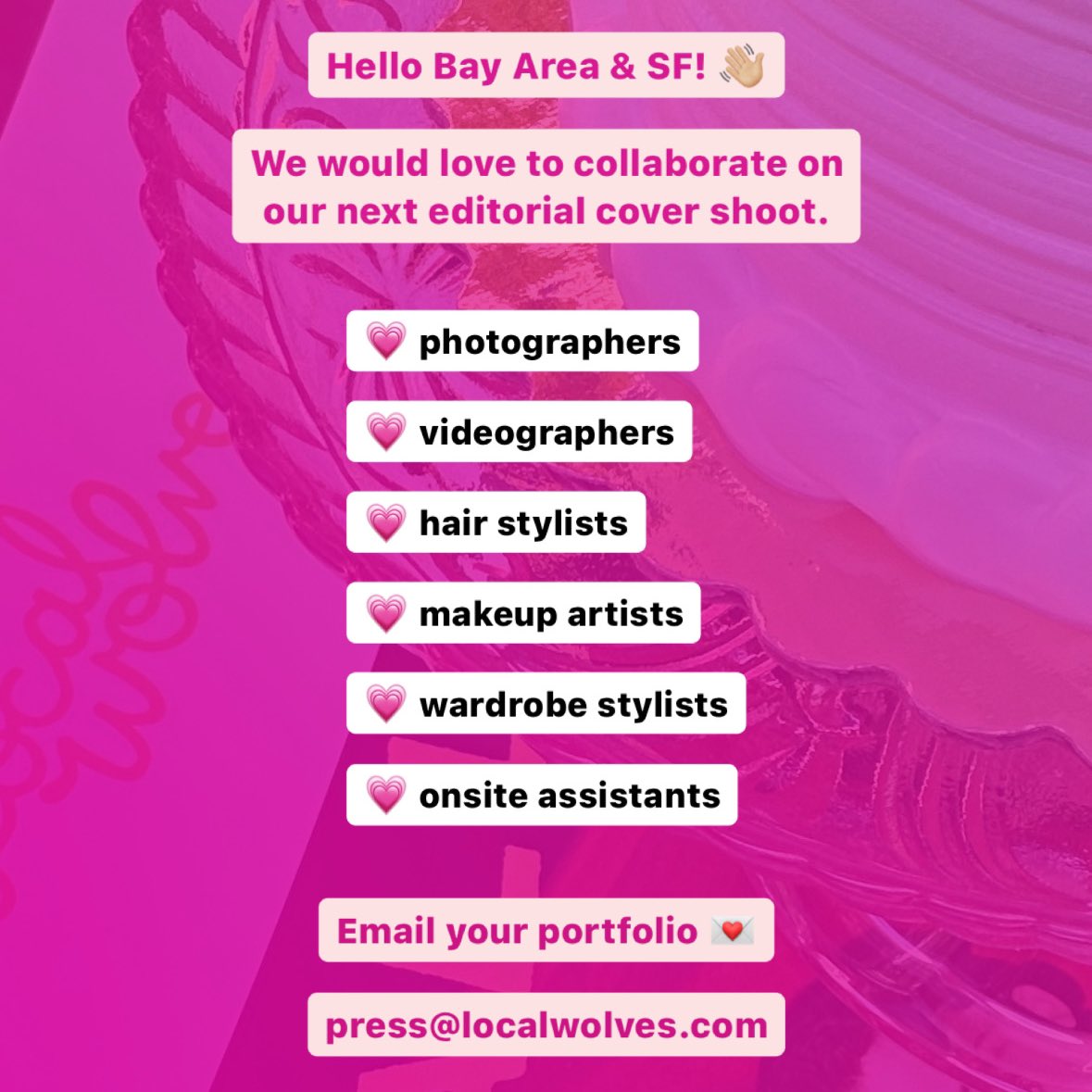 Attention: Bay Area & San Francisco creatives! 💌