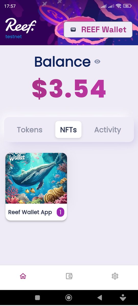 I had the pleasure of testing the @Reef_Chain wallet and it was a great experience. Easily create a new wallet, easily add an existing wallet. The interface is friendly, transactions are made easily and quickly. NFTs are received quickly. @Layer100Crypto #wallet #Web3 #dApp