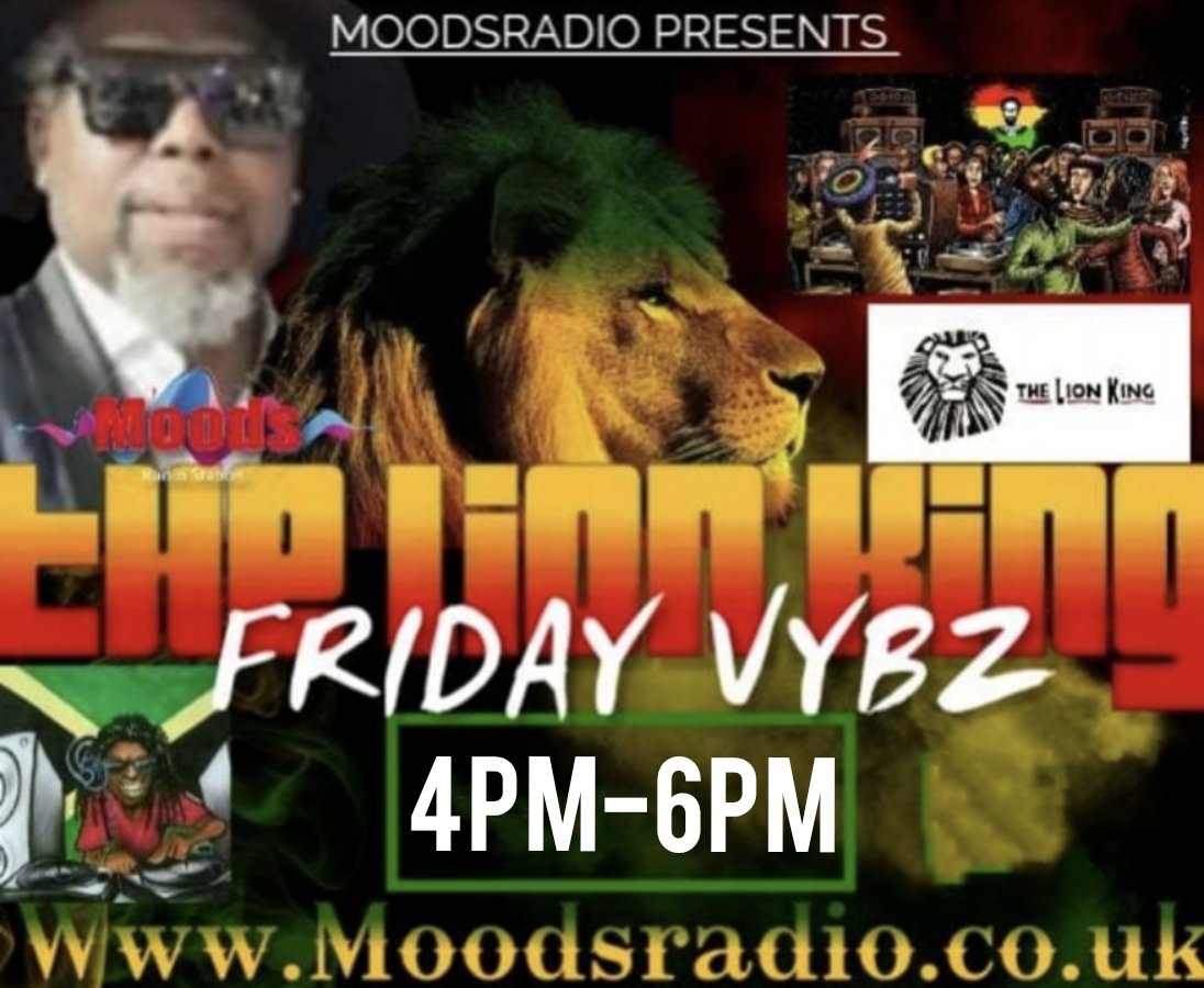 *UK COMMUNITY RADIO STATION*

ON AIR NOW.
THE LION KING
4pm-6pm 🇬🇧
Covering for DJ Gembel

#MoodsRadioUK #OnlineRadioStation #Music #Radio #Community #GoodVibes #fridayvibes #fridayShow #CommunityRadio #communityradiostation