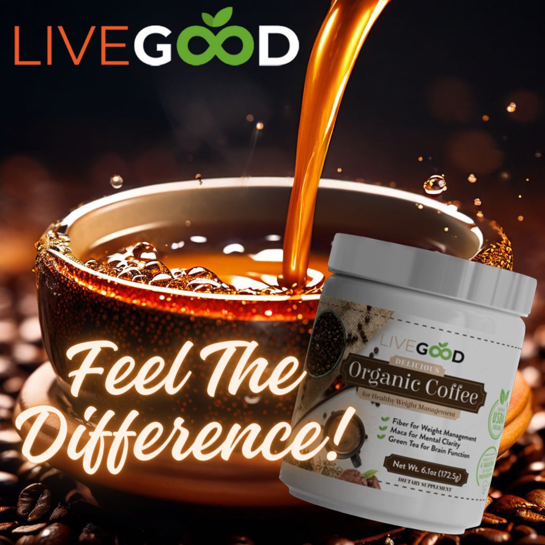 Wake up and smell the AWESOMENESS! ☕🌟 Our LiveGood Organic Coffee isn't just a cup o' joe; it's a SUPERCHARGED experience for your taste buds AND your well-being! 🚀💪 

Try it here👉 bit.ly/CoffeeLG

#LiveGoodLife #CoffeeLoversUnite #CoffeeChain