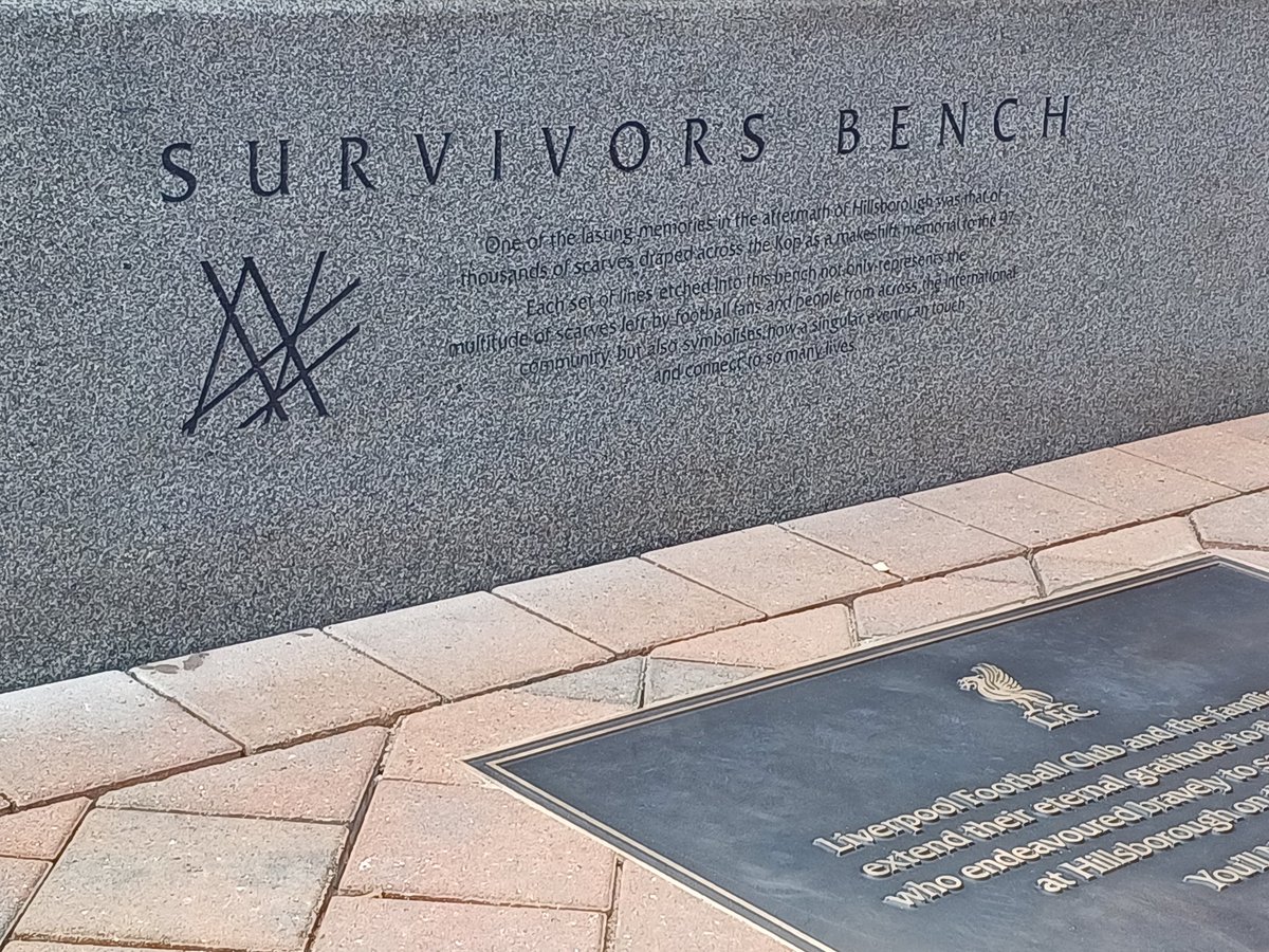 Thoughts of everyone at Kop Outs are with all the survivors, campaigners, families and friends, and those who died because of Hillsborough. Today saw an unveiling of the survivors bench expressing the eternal gratitude for those who fought to save the lives of others.