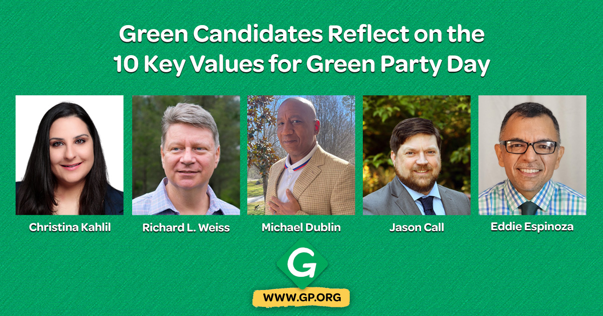 Green Party News, Candidates, Conventions and Events from @AZGreenParty @IndGreenParty @MaineGreens @mdgreens @MnGreens @gpny @NorthCarolinaGP @OhioGreenParty @OhioGreenParty @GreenPartyofPA @SCGreenParty @greenpartyoftennesse @TXGreens @GreenPartyofUT gp.org/april_12_2024