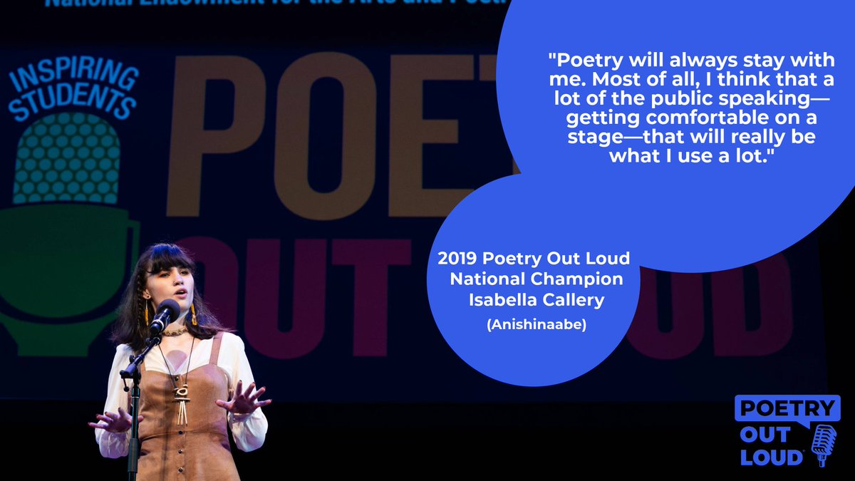 Read what past @PoetryOutLoud National Champions had to say about the program in this #FlashbackFriday blog: bit.ly/4cRNdJE And be sure to mark your calendar 📆 for May 1 & 2, the dates of the 2024 National Semifinals & Finals, where we will crown the next champion!