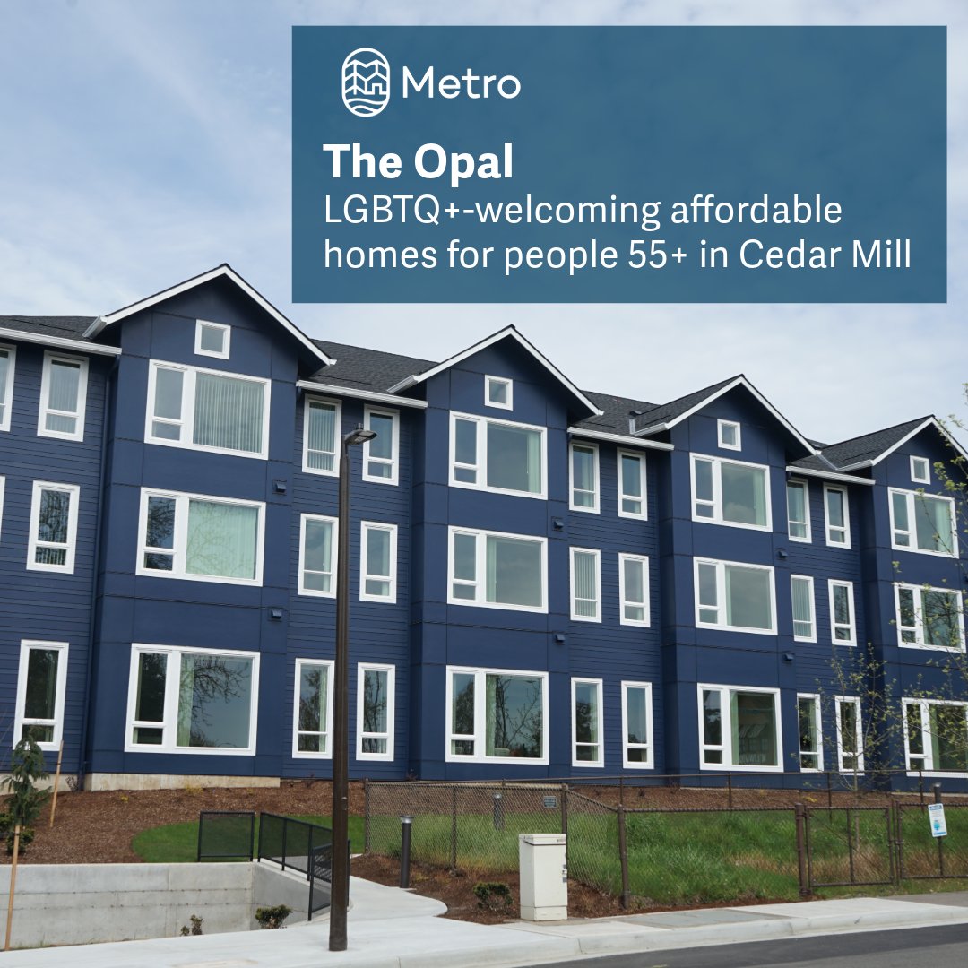 We're proud to celebrate the grand opening of the Opal, an LGBTQIA+-welcoming affordable housing community for people 55 and older in Cedar Mill. The Opal's construction was paid for in part by Metro's affordable housing bond. Learn more at bit.ly/3Ugi5wj