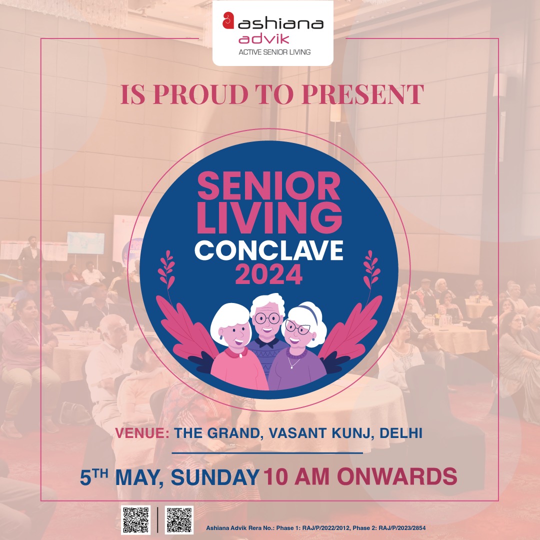 Join us for an exclusive Senior Living Conclave hosted by Ashiana Housing, taking place in Delhi on May 5th, 2024, at The Grand Vasant Kunj Delhi.

To register yourself, visit the link in bio.
#AshianaHousing #SeniorLiving #RetirementLiving #AshianaAdvik #AshianaConclave