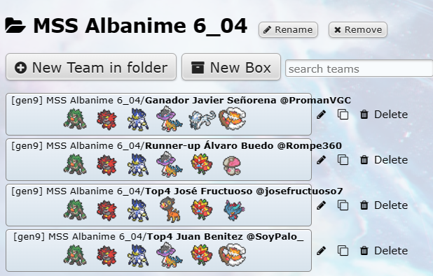 AlbaceteVGC's tweet photo. Top Teams del MSS Showdown del día 6 de abril en Albacete.
🥇 Javier Señorena @PromanVGC 
🥈 Álvaro Buedo @Rompe360 
🥉José Fructuoso @josefructuoso7 
🥉Juan Benítez @SoyPalo_ https://t.co/UGpway4Nma