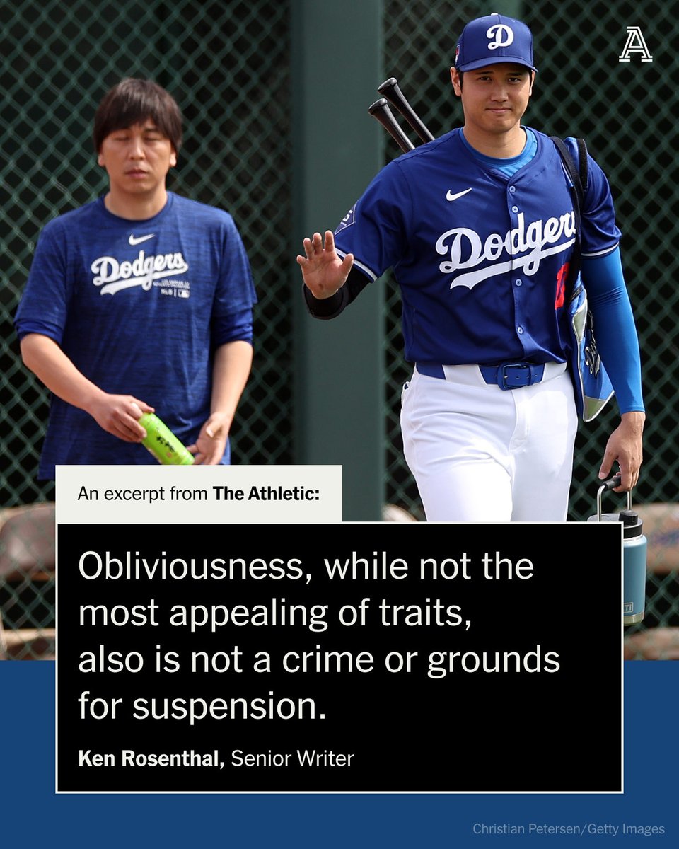 If this isn’t exoneration for Shohei Ohtani, it’s as good as it gets. He wouldn't be the first sports legend to be duped out of millions because of carelessness or mismanagement. But people will believe what they want to believe. ✍️ @Ken_Rosenthal theathletic.com/5409424/2024/0…