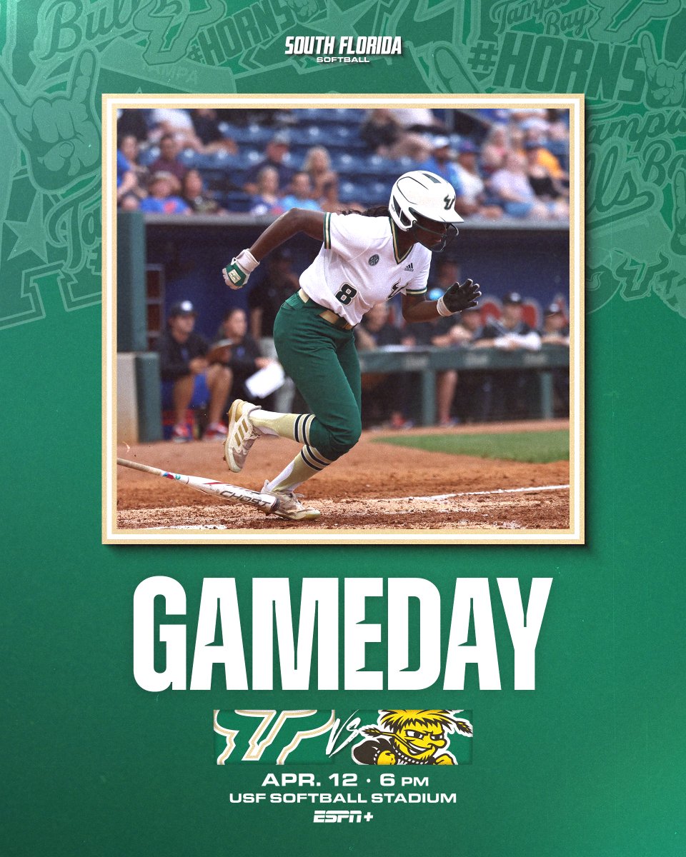 GAME DAY ‼️ 🕕 6 p.m. 📍 Tampa, Fla. 📺 gobulls.co/49v8yWh 📊 gobulls.co/3xGyGjK 🚗 Park on Sycamore Dr. #HornsUp🤘