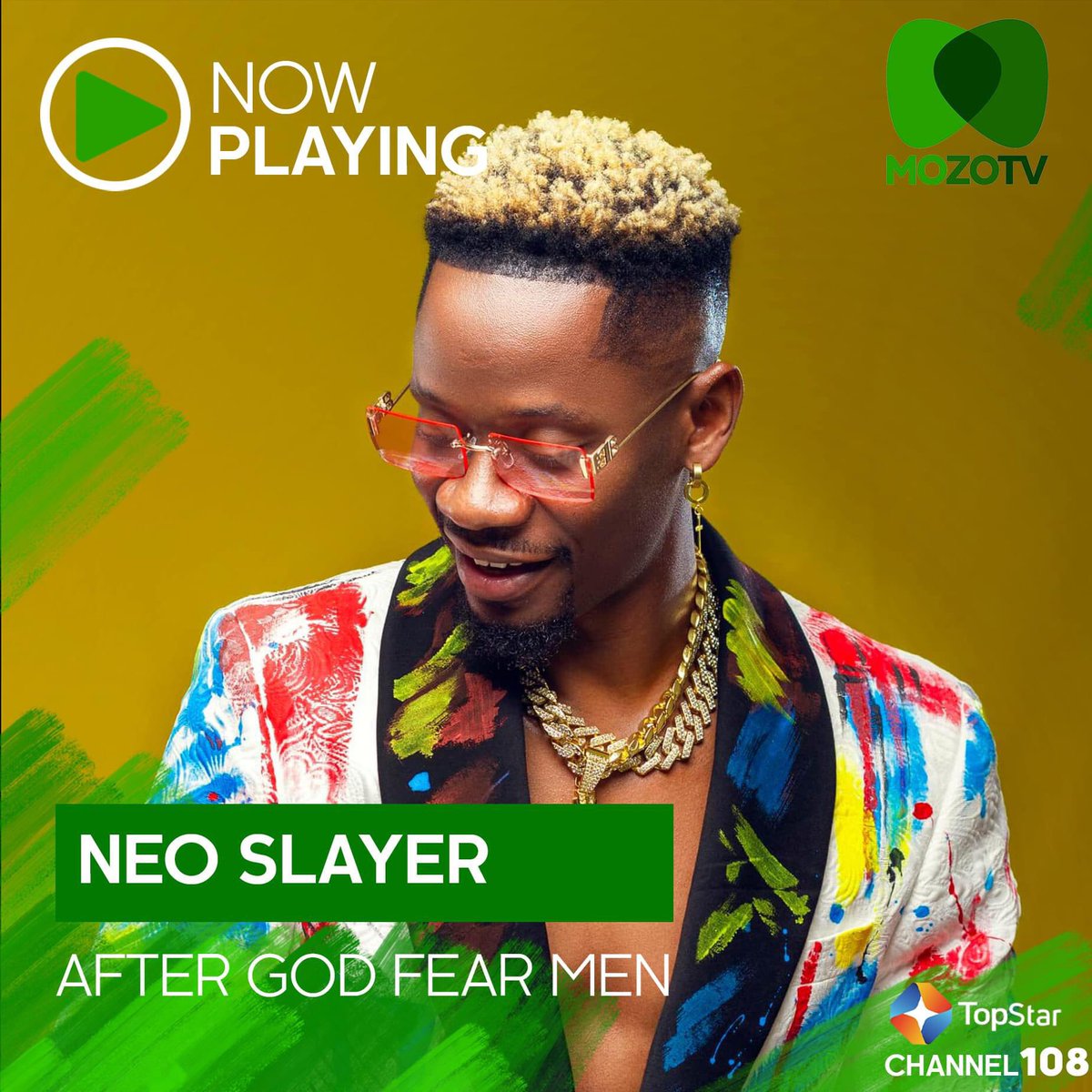 New music , new vibes!💃🏽 Neo Slayer- After God Fear Men is now playing on Mozo TV.💚 Tune In Now! TopStar Channel 108 and 544 on DTH (Dish)💚 Also, install the Startimes APP via the link below 👇🏾: play.google.com/store/apps/det…... #ARefreshingExperience #NowPlaying