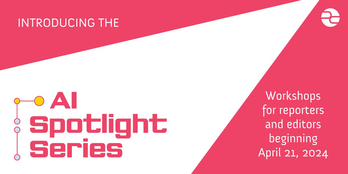 As AI becomes more popular & available, their misuse can harm the most vulnerable members of our communities. The AI Spotlight Series will provide journalists with the skills and knowledge necessary to understand AI & hunt for inconvenient truths. 👉 bit.ly/AISptlghtSpc ✍️