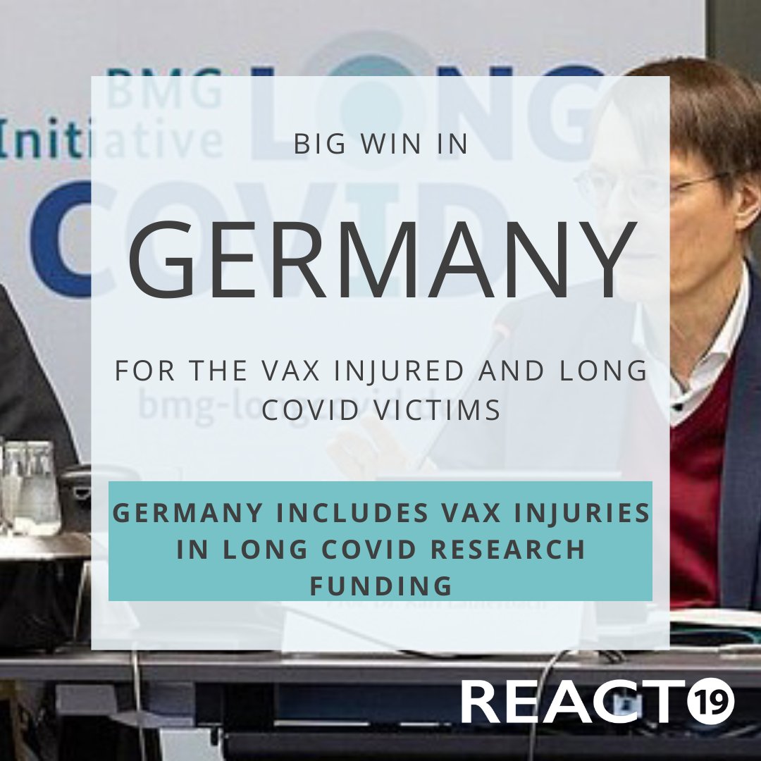 Big win for the vaccine injured and Long Covid victims! Germany has started a research fund that includes both complications post shot and complications regarding Long Covid symptoms. These issues should be recognized in all countries, however, this is a great start! Learn