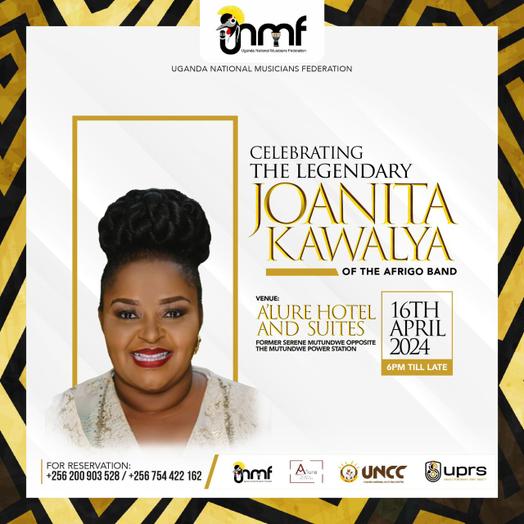 *Celebrating the legendary Joanita Kawalya . A Tribute to one the Legendary Afrigo Band Founder* The music industry of Uganda is set to come alive as the Uganda National Musicians Federation prepares for an iconic jam session celebrating the legendary Joanita Kawalya, founder…