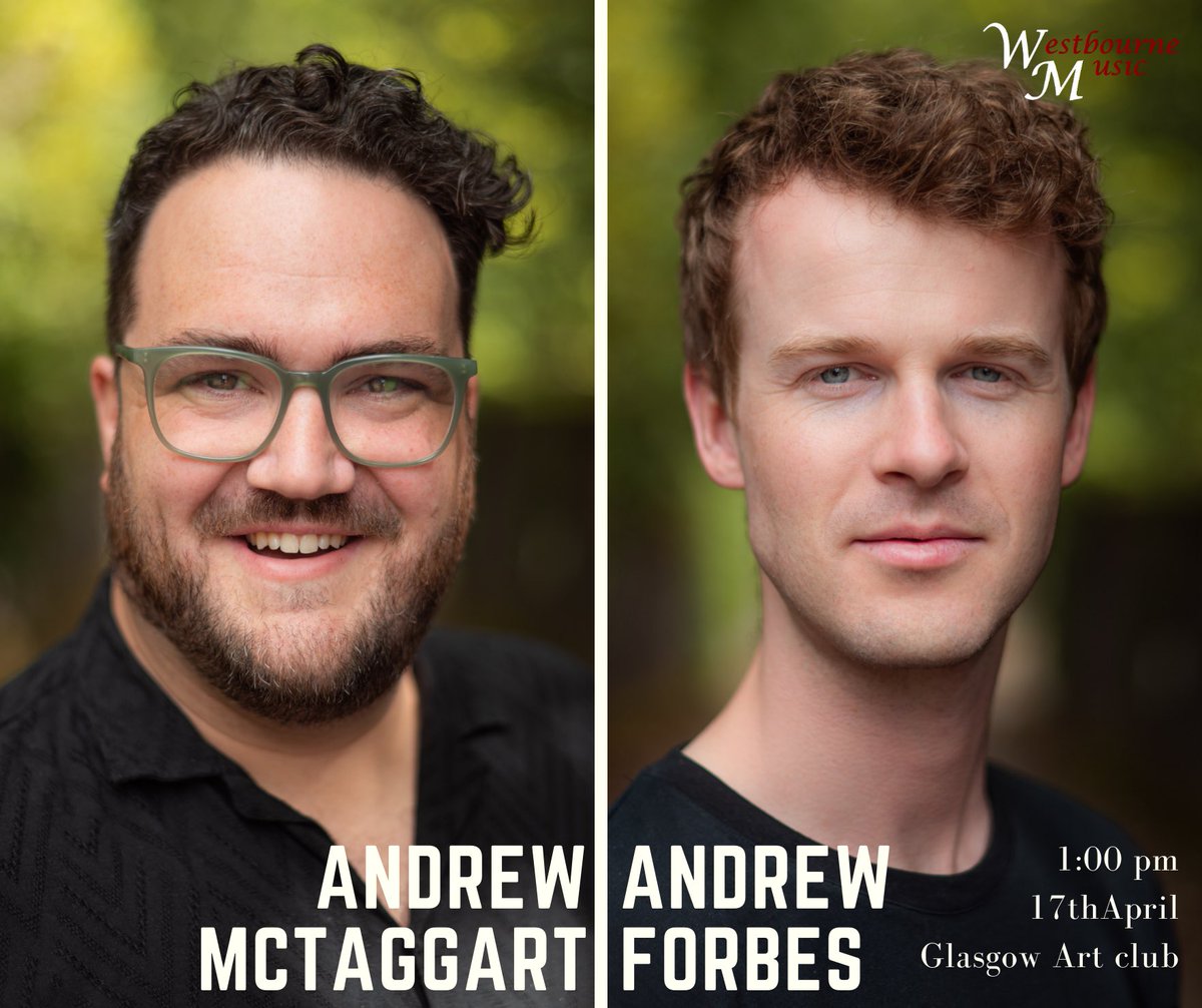 Westbourne Music (@westbournemusic) on Twitter photo Delighted to have @MusicMcTaggart and Andrew Forbes at Westbourne next week.
17th April | 1-2pm | <a href="/GlasgowArtClub/">The Glasgow Art Club</a>
Tickets: tinyurl.com/AAWB17 Delighted to have @MusicMcTaggart and Andrew Forbes at Westbourne next week.
17th April | 1-2pm | <a href="/GlasgowArtClub/">The Glasgow Art Club</a>
Tickets: tinyurl.com/AAWB17
