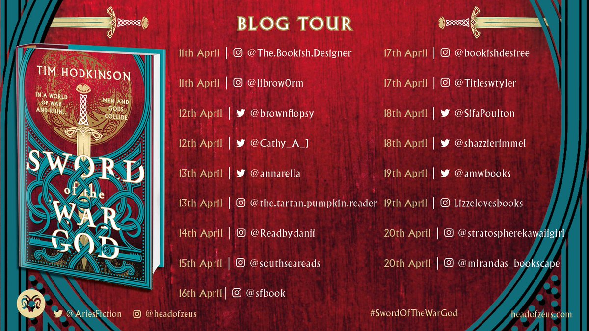 Welcome to my stop on the #BlogTour for the epic historical fiction adventure #SwordOfTheWarGod by @TimHodkinson Out now from @AriesFiction @HoZ_Books In a world of war and ruin, men and gods collide... brownflopsy.blogspot.com/2024/04/sword-…