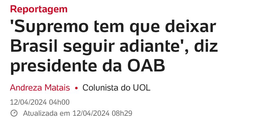 Presidente da OAB nas últimas 24h 👀