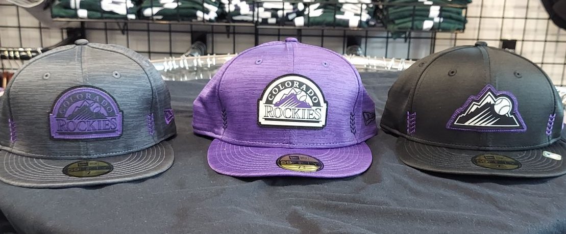 Caps, caps & more caps! Gonna be a nice weekend, cover that dome & show your love for your home team at the same time! I’ll be mowing my lawn in mine 😭😂 that’s ok, I’ll look good doing it. Dugout Stores have baseball season hours! Check your local store. Go Rockies 💜⚾️
