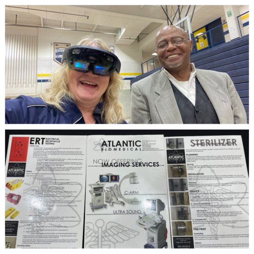We got to try enhanced reality tech for a simulated medical equipment repair ⁦@Hall_Pride⁩ #CareerFair! The manual to fix the machine was right there on the glasses! ⁦@CTE_BaltCoPS⁩ #CareerPathway