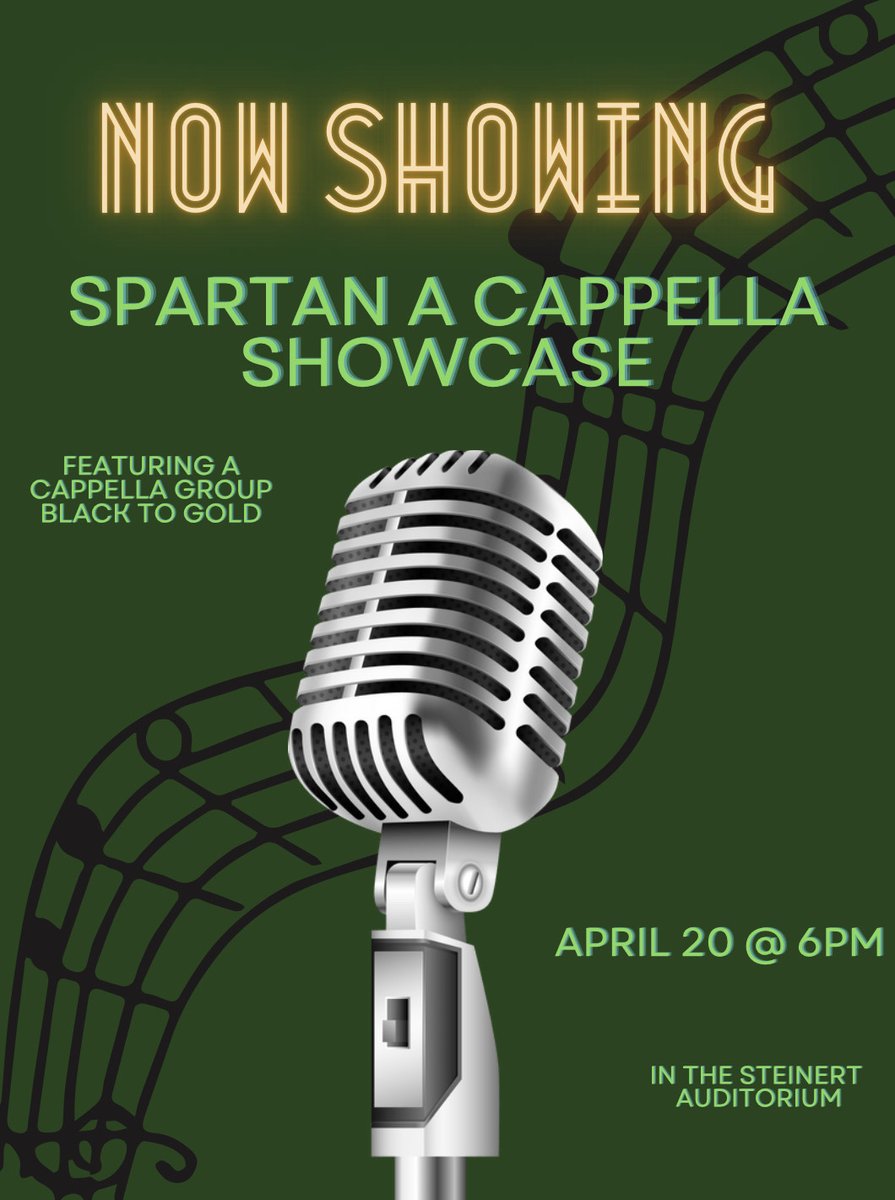 📣 Upcoming Event @HTSD_Steinert 🏡 2nd annual Spartan A Cappella Showcase 🗓 Sat., Apr. 20th 🕰 6:00pm Tickets ➡️ tinyurl.com/3t35aumr #HTSD #HTSDpride @ScottRRocco @HTSDSecondary @HTSDCurriculum @spartnprincipal @SpartanSentinel @LauraGeltch @HamiltonTwpNJ