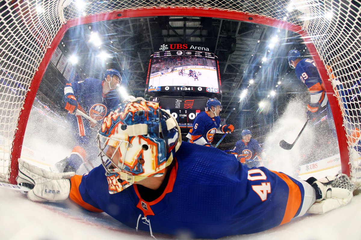 The view from behind of putting it all on the line. Anything to extend the @NYIslanders win-streak to 6⃣!