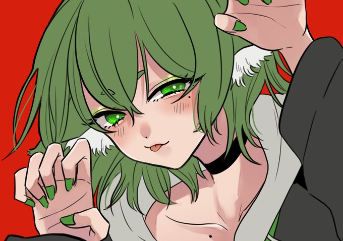 「green eyes green nails」 illustration images(Latest)