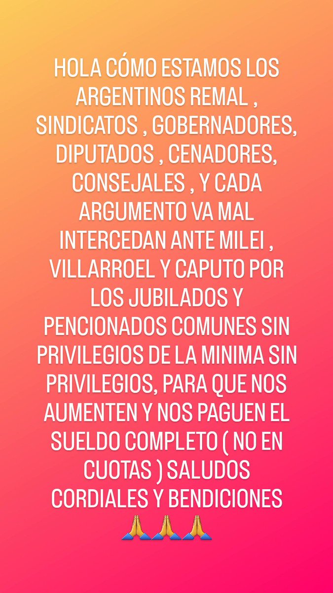 @luciern61229708 PARA QUE TOMEMOS CONCIENCIA Y HACER ALGO POR LOS JUBILADOS Y PENCIONADOS COMUNES SIN PRIVILEGIOS DE LA MINIMA SALUDOS CORDIALES