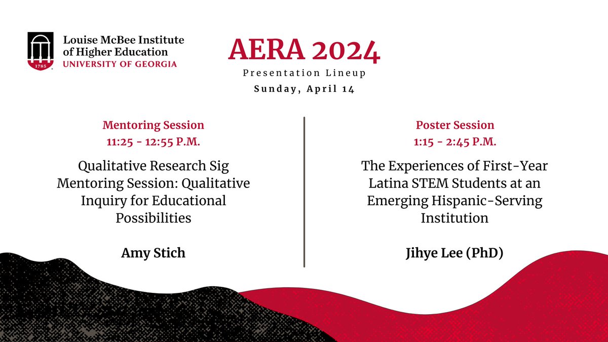 Wrapping up the conference today! Stop by poster sessions for more on HSI STEM students from Jihye Lee. Safe travels to all who attended. Can't wait to hear all about it on Monday. #AERA24